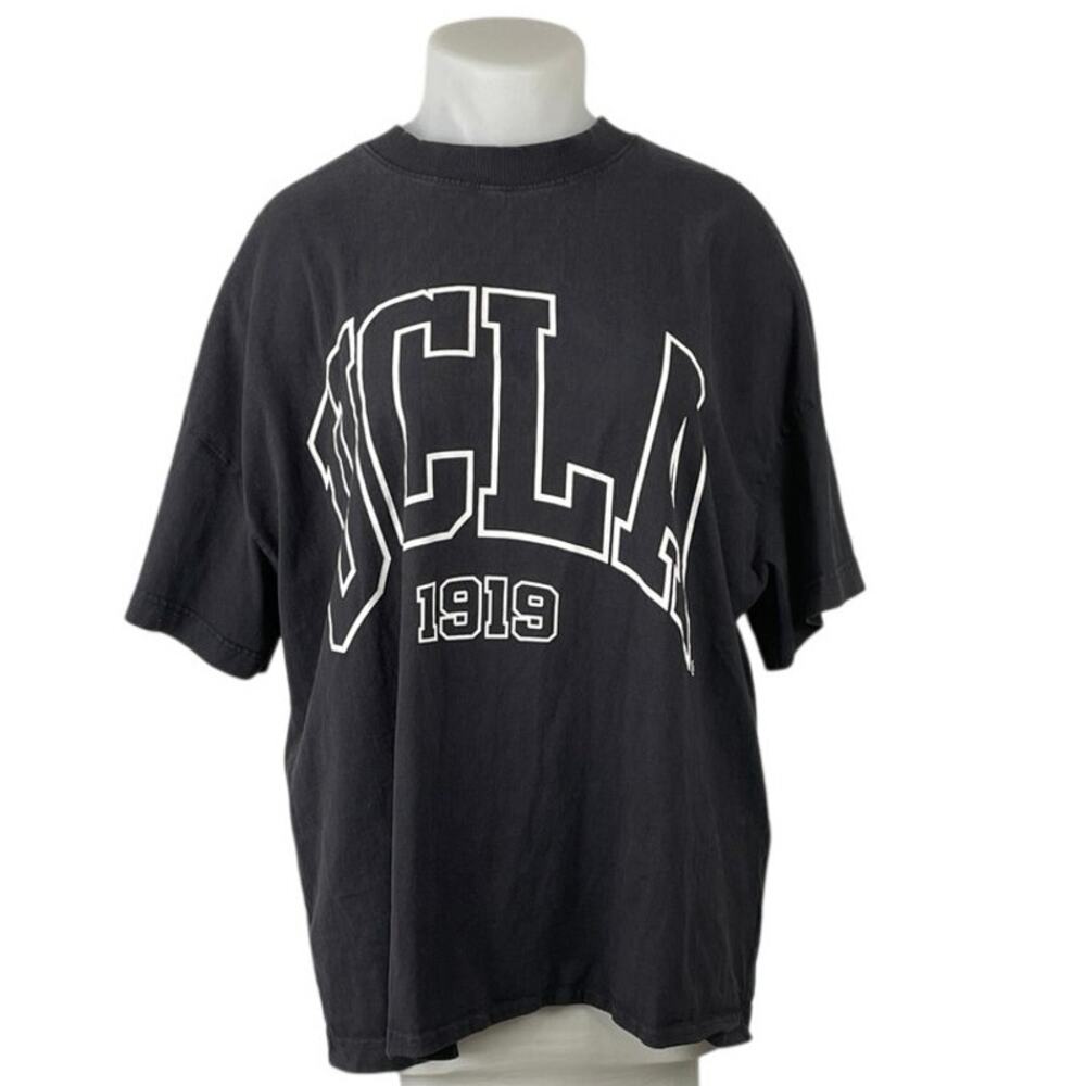 H&M UCLA 1919 Oversized Black Graphic Short Sleeve Baggy Boxy Tee T-Shirt Top XL